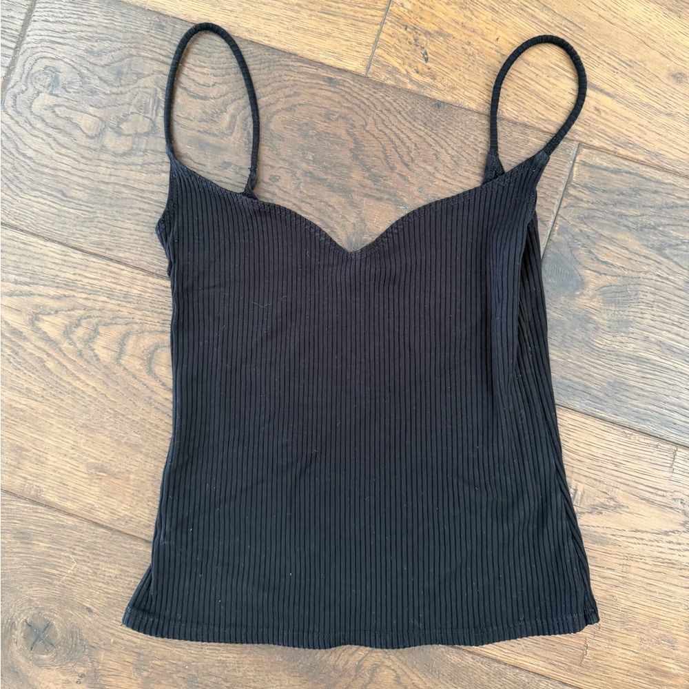 Reformation Black Ribbed Women's Top